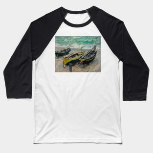 Three Fishing Boats by Claude Monet Baseball T-Shirt